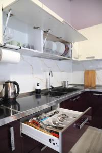 Kuchyň nebo kuchyňský kout v ubytování Endrit Accommodation
