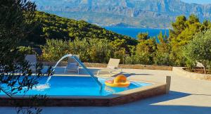 a swimming pool with an inflatable at Villa Broč in Postira