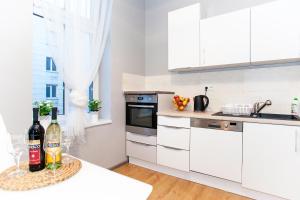 Kuchyň nebo kuchyňský kout v ubytování Studio Apartament Centrum Katowice