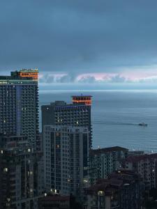 a view of a city skyline with the ocean at Квартира у Моря in Batumi +23 photos