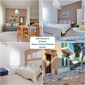 a collage of photos of a bedroom and a living room at Vicino Ospedale Gemelli - Ampio e Confortevole con giardino privato in Rome