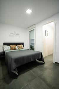 a bedroom with a large bed in a white room at Loft Entero Centro Alicante in Alicante