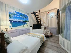 Un ou plusieurs lits dans un hébergement de l'établissement Gulangyu Yuanzhongyuan Homestay