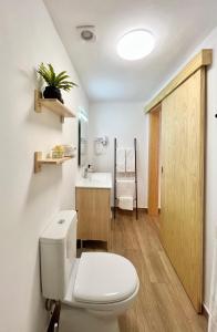 ein Badezimmer mit Toilette und Waschbecken in der Unterkunft Oak House in Reguengos de Monsaraz