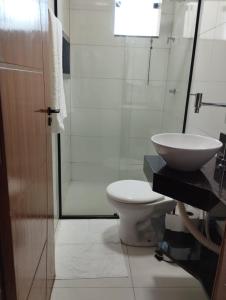 Koupelna v ubytování Kitnet Residencial Ebenézer