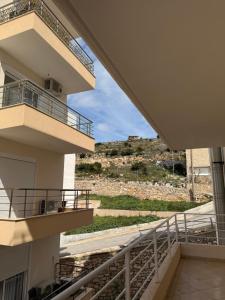 a view from the balcony of a building at Mateos Apartment Saranda in Sarandë