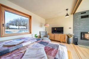 TV a/nebo společenská místnost v ubytování Chata Modřínka apartmány