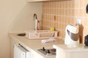 kuchnia z blatem ze zlewem i mikserem w obiekcie Apartments Moskov w Kotorze +37 zdjęć