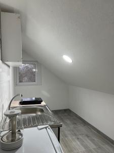 una cucina con lavandino e piano di lavoro di Apartmani Ćosić - Kuršumlijska banja a Kursumlijska Banja