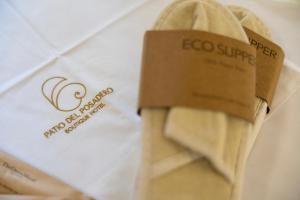 a close up of a sock on a table at Hotel Boutique Patio del Posadero in Córdoba