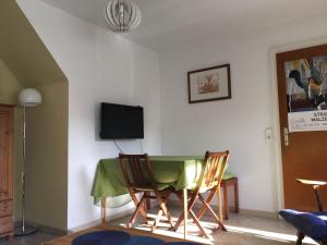 TV a/nebo společenská místnost v ubytování Ferienwohnung-Momo-Villa-Strawalde-Altenau-Oberharz + 14 fotografií