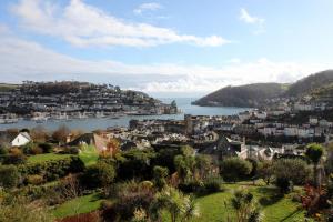 a town on a hill with a body of water at The Lookout at Lauriston in Dartmouth