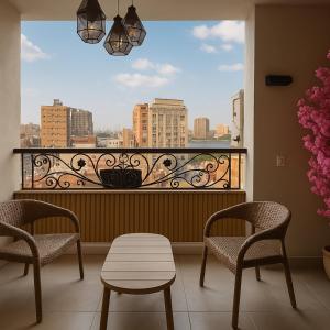 Balkón nebo terasa v ubytování KweG