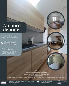 Un anuncio de revista para una cocina con espejo. en A 1min a pied de la plage Petit fort Philippe, en Gravelines