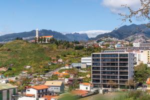 a city with a building on a hill at Amparo II by An Island Apart in Funchal