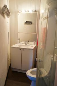łazienka z umywalką i toaletą w obiekcie Appartement bord de vilaine, proche centre et gare w mieście Redon