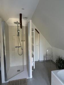 a bathroom with a shower and a sink at Villa Cassandre in Esvres +28 photos