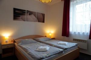 Postel nebo postele na pokoji v ubytování Letní Apartmány Nežárka