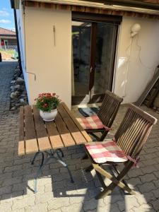 Balkon lub taras w obiekcie Studio 5 Minuten von Murten