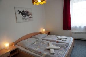 Postel nebo postele na pokoji v ubytování Letní Apartmány Nežárka