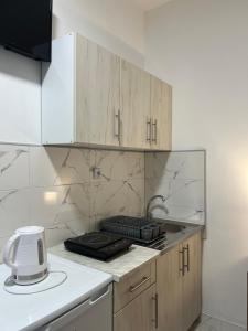 A kitchen or kitchenette at Apartmani Ćosić - Kuršumlijska banja