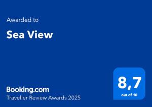Certifikát, hodnocení, plakát nebo jiný dokument vystavený v ubytování Sea View
