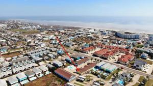Pemandangan umum bagi Port Aransas atau pemandangan bandar yang diambil dari rumah percutian