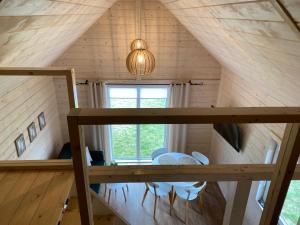 a view from the loft of a tiny house at Domek-noclegi in Sandomierz