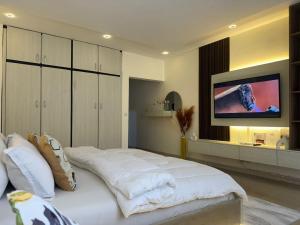 Postel nebo postele na pokoji v ubytování Résidence Prosper 06