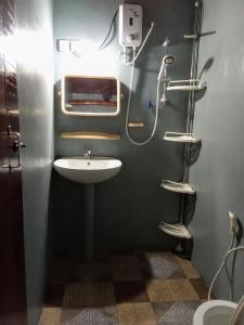 a bathroom with a sink and a shower at The Paulwood cabana home stay in Nuwara Eliya