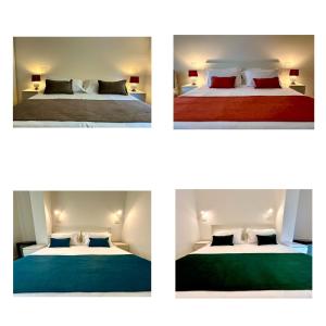 4 fotos de una habitación de hotel con 2 camas en Pirandello 181, en Palermo