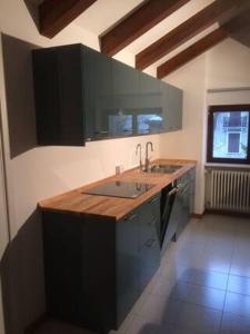 a kitchen with a sink and a counter top at Casa Verde in Santa Maria Maggiore