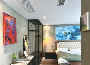 Letto o letti in una camera di Suzhou Unique Space Design Art Hotel
