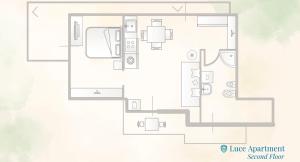 uma planta do apartamento em Luce Apartment by Rent All Como em Como