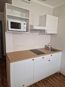 Kuchyň nebo kuchyňský kout v ubytování Ecoland Hotel