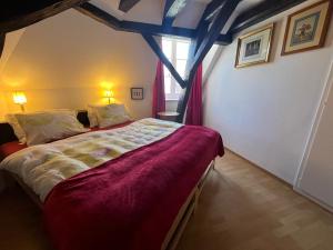 纳沙泰尔Appartement hyper centre de Neuchâtel tout confort的房间里有一张大床的卧室