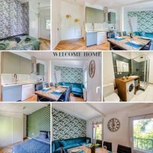 a collage of photos of a bedroom and a home at Le Casenave - Very quiet and comfortable in Chennevières-sur-Marne