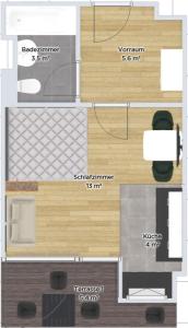 Grundriss der Unterkunft Zentrales Apartment mit Balkon direkt am Wanderweg - Alpenperle Tegernsee