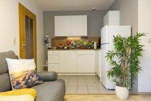 Kuchyň nebo kuchyňský kout v ubytování Ferienwohnung Storchennest