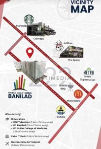 un mapa de los alrededores del mapa de bandas temáticas en aCed Staycation 6 pax accommodation, en Mandaue
