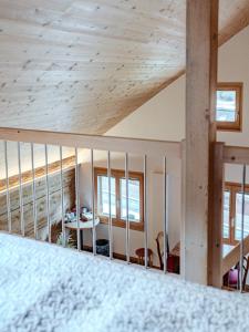 Rúm í herbergi á Mys Chalet