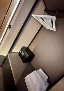 a view of a bathroom with a towel dispenser at Alloggi Centrale in Porto Tolle +58 photos