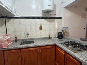 Kuchyň nebo kuchyňský kout v ubytování Appartement l'opale