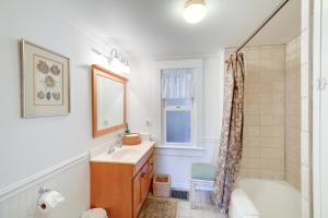 a bathroom with a sink and a tub and a shower at 3 Mi to South Holston Lake Home with Mtn Views in Bristol