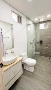 Koupelna v ubytování Hotel PAUCHÉ Topiario Zapatoca