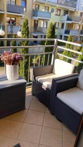 Balkón nebo terasa v ubytování Apartament Tuwima