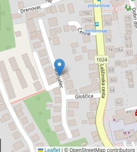 a map with a blue marker on it at Kid 2 in Zagreb
