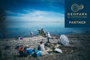 艾勒斯克宾布哈尼雅旅馆的一群人坐在海滩上靠近水面