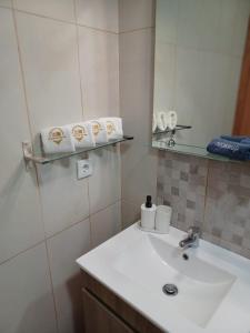 a bathroom with a sink and a mirror at AL Boca da Canada in Água de Alto +54 photos