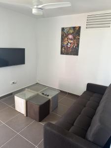 TV a/nebo společenská místnost v ubytování Le Cocon des Îles